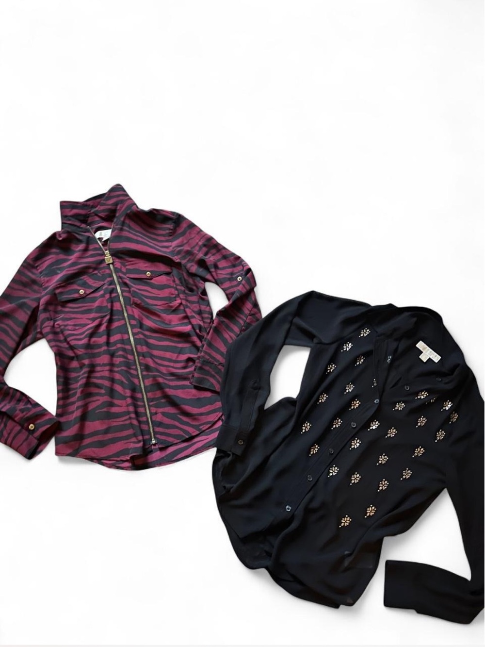 Women’s button down and zip down Michael kors fall top bundle medium